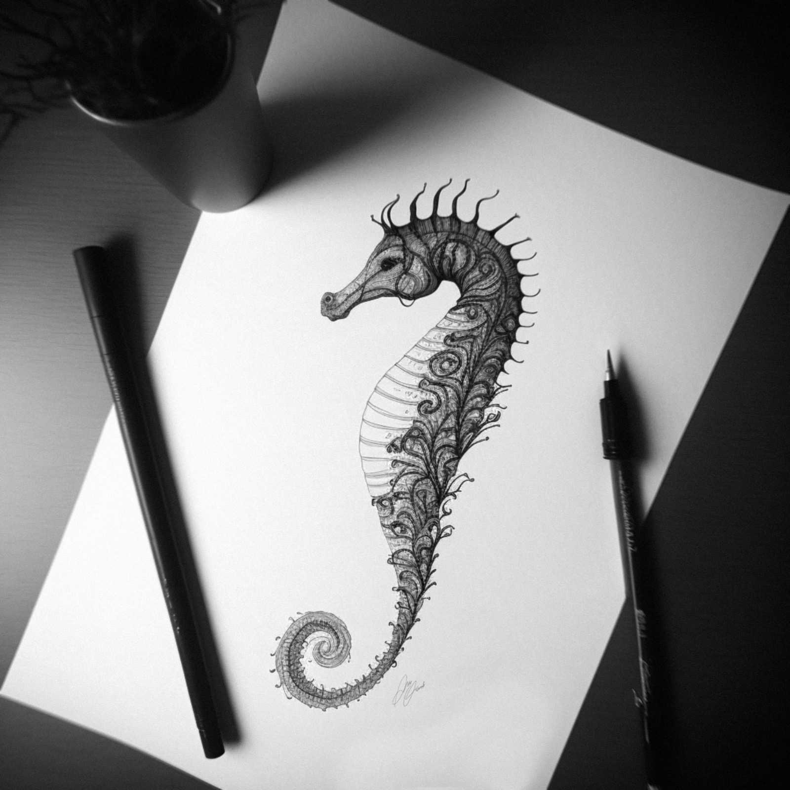 How to draw a seahorse drawing | Easy step by Step Drawing for kids -  YouTube